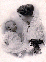 Laura R. Stevens with baby daughter Mary Frances
